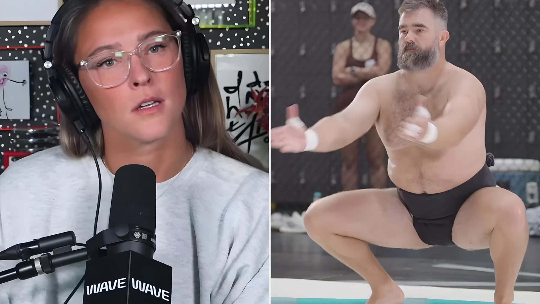 Jason Kelce wrestles sumo professionals in Japan