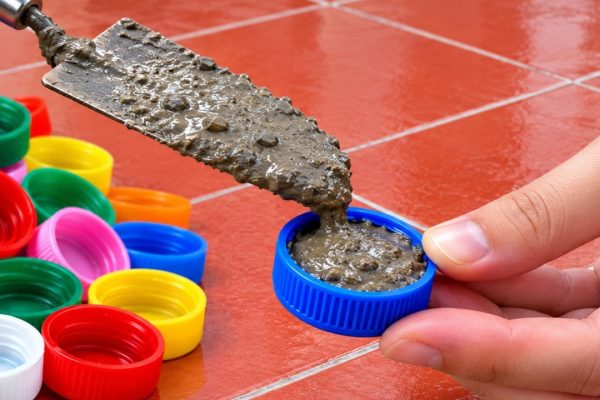Versare il cemento nei fondi delle bottiglie di plastica: la tecnica fai-da-te per creare vasi di design